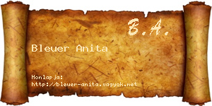 Bleuer Anita névjegykártya