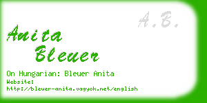 anita bleuer business card